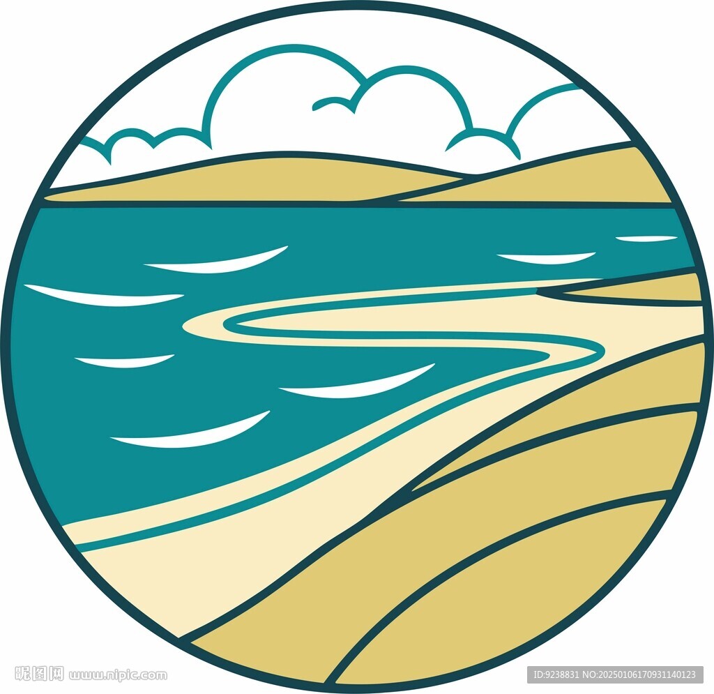 大海沙灘插畫(huà)