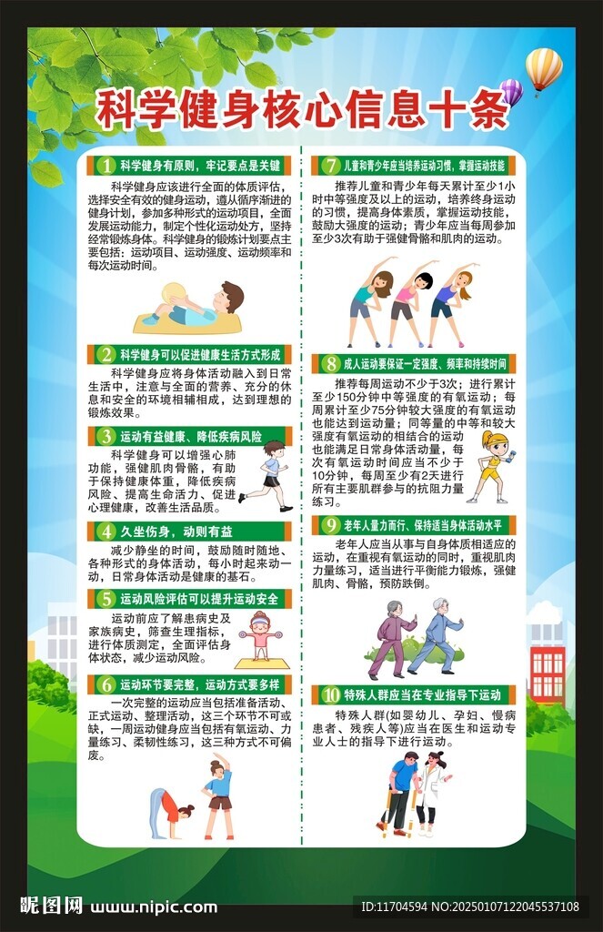 科學(xué)健身核心信息海報(bào)