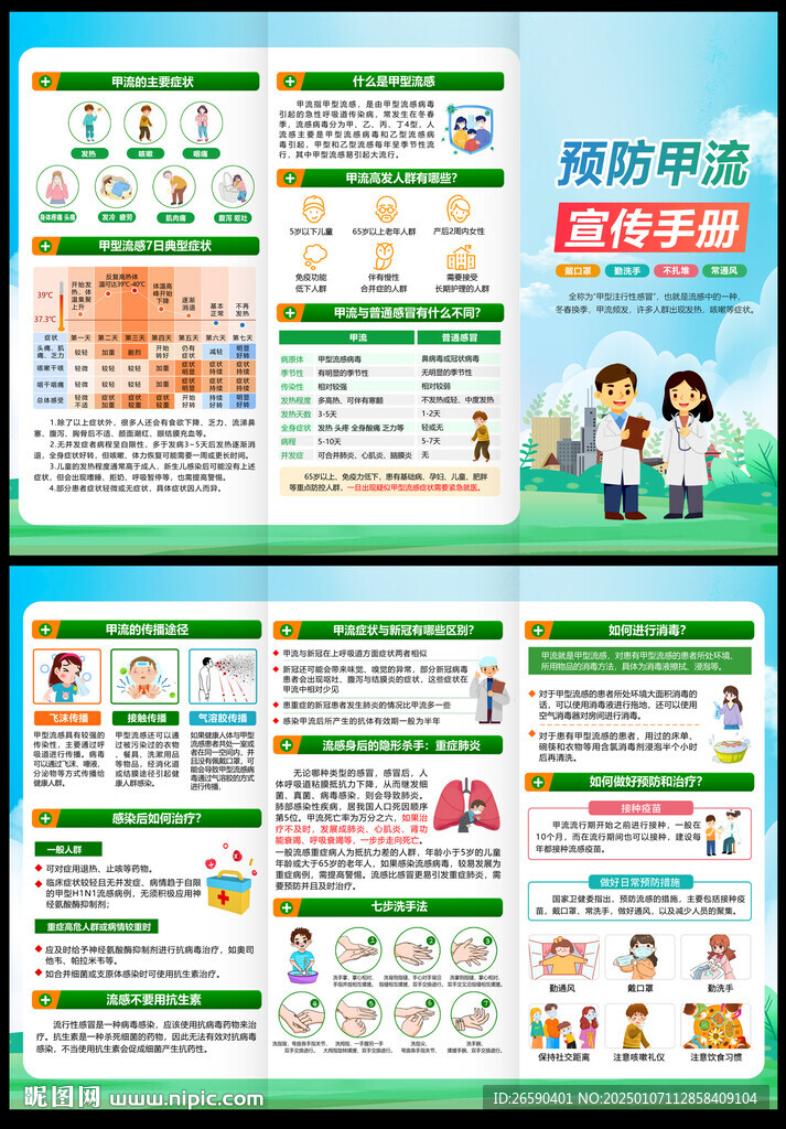 預(yù)防甲流三折頁