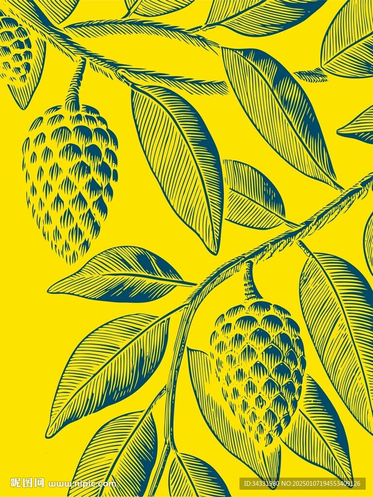 熱帶植物印花圖案