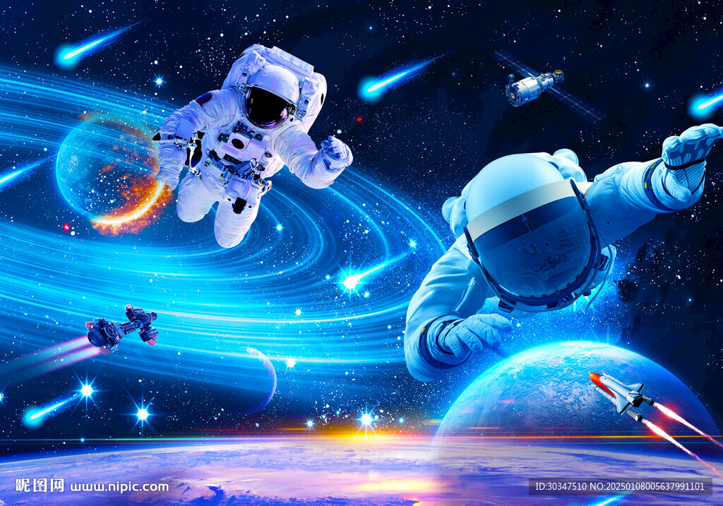宇宙太空人背景墻