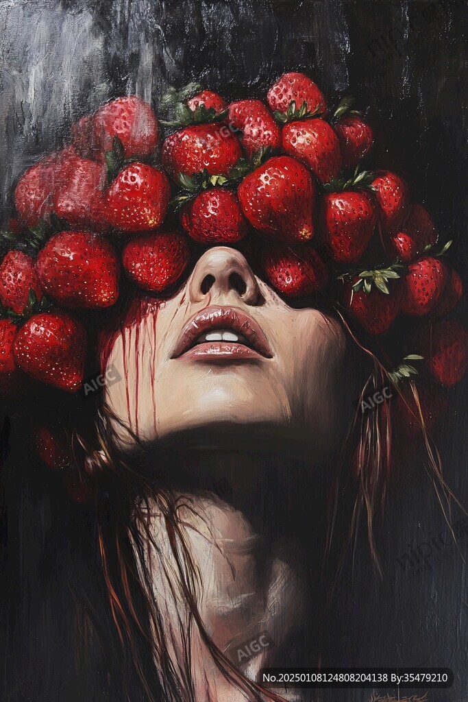 手繪草莓女