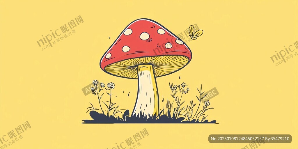 原創(chuàng)蘑菇插畫圖案