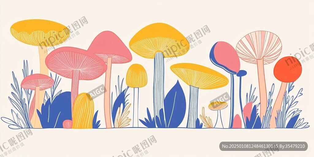 菌菇插畫設(shè)計