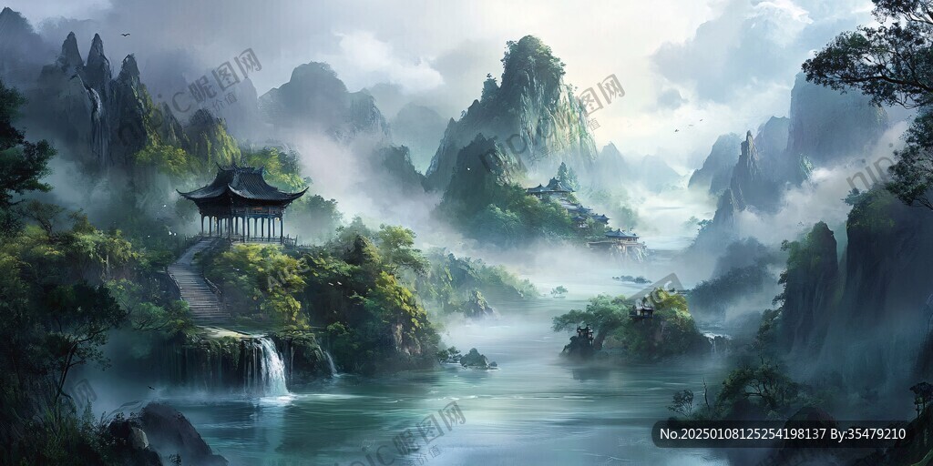 古風(fēng)山水場景
