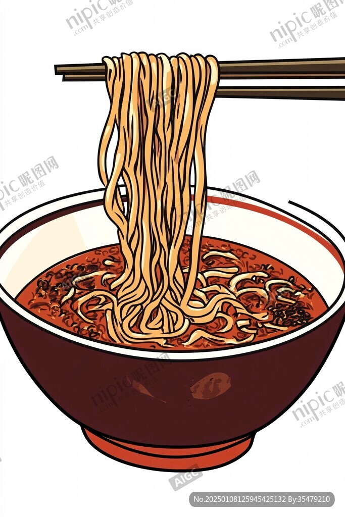 熱干面手繪插畫
