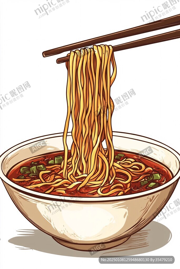 熱干面手繪插畫