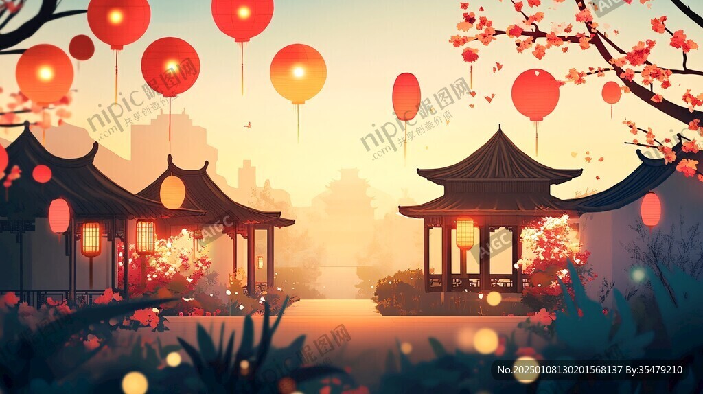 花燈會(huì)插畫(huà)