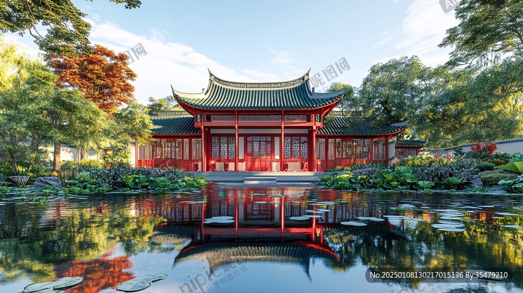 中式園林亭臺(tái)樓閣