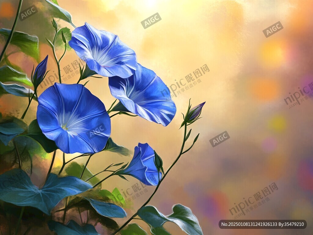 牽牛花插畫