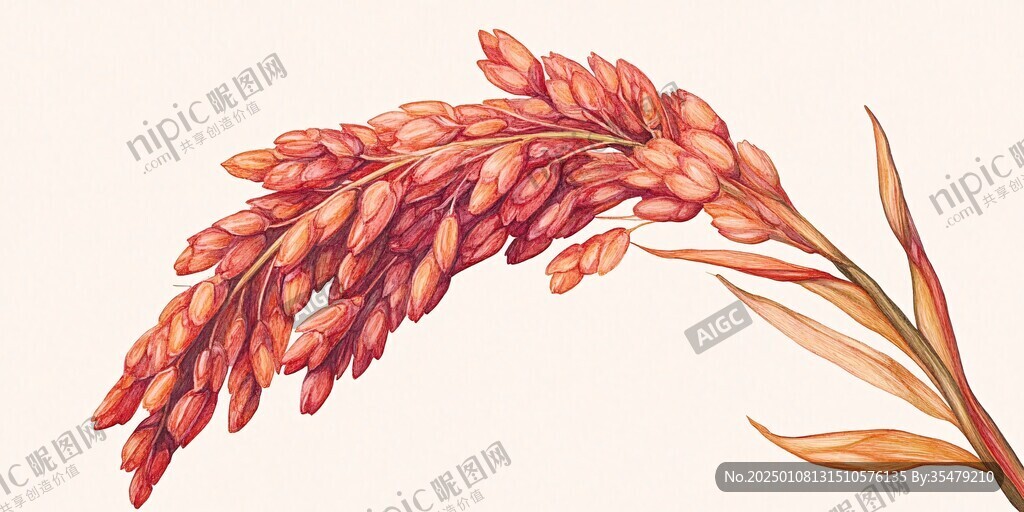 高粱穗插畫