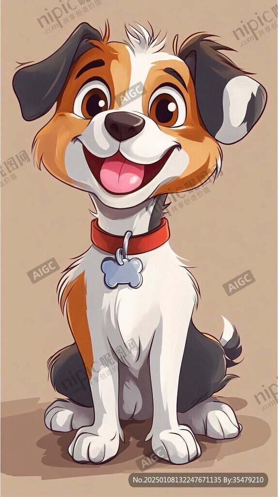 開心小狗插畫