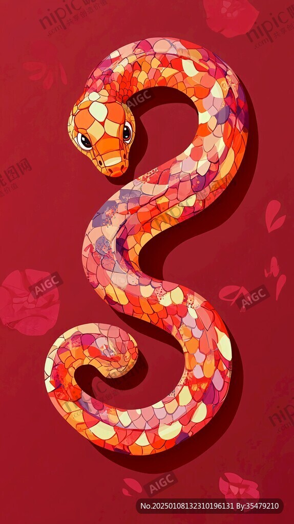 蛇十二月插畫(huà)