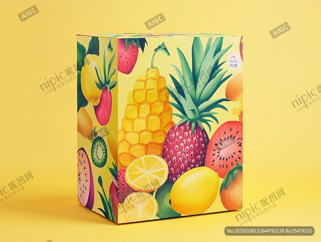 菠蘿禮盒插畫