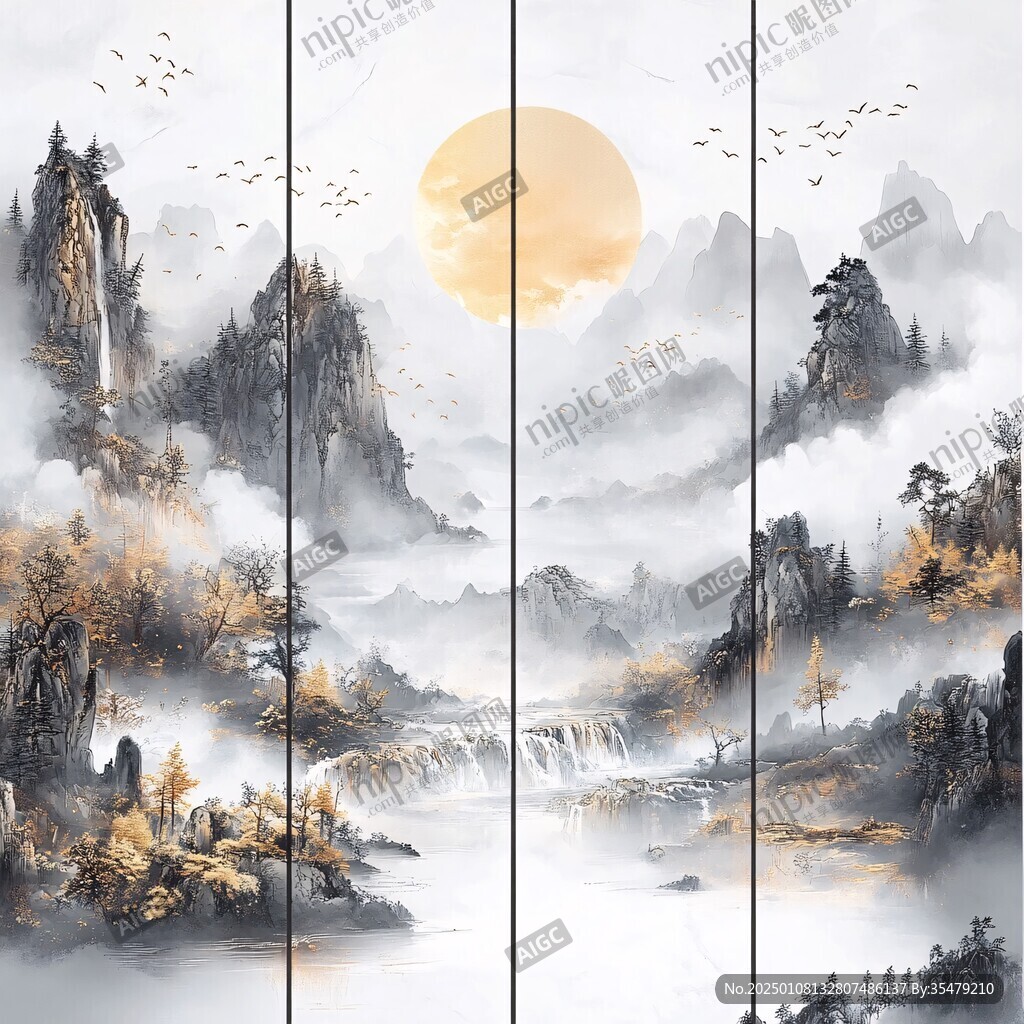 高端移門屏風(fēng)裝飾畫