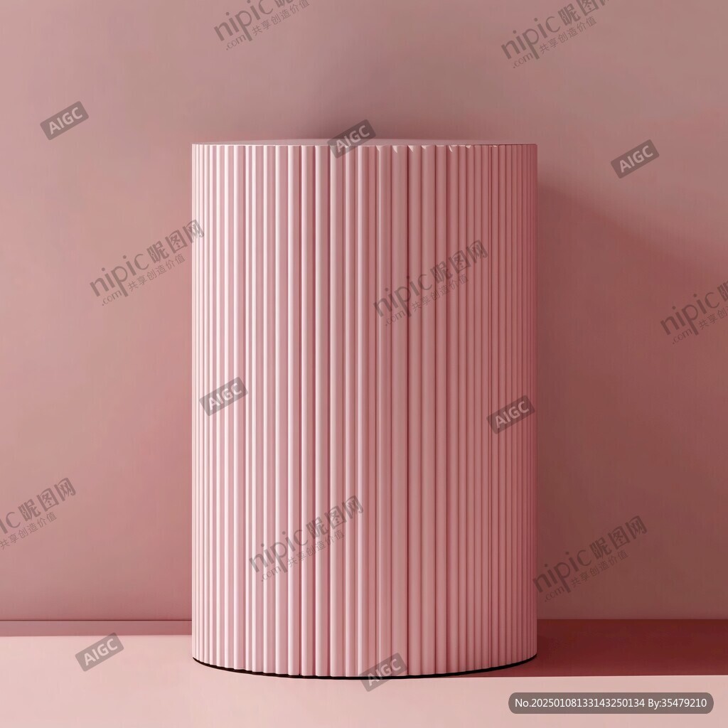 粉色圓柱體展示臺(tái)