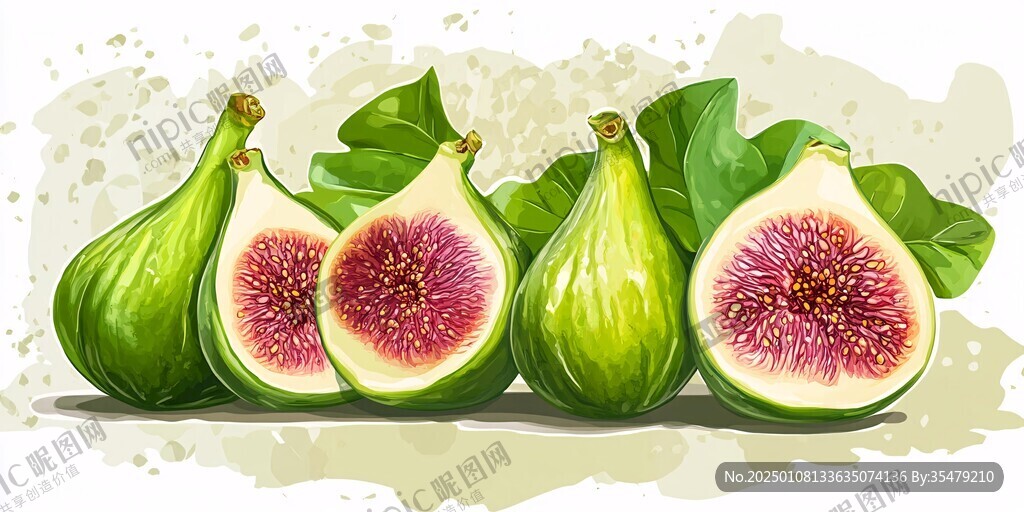 無花果手繪插畫