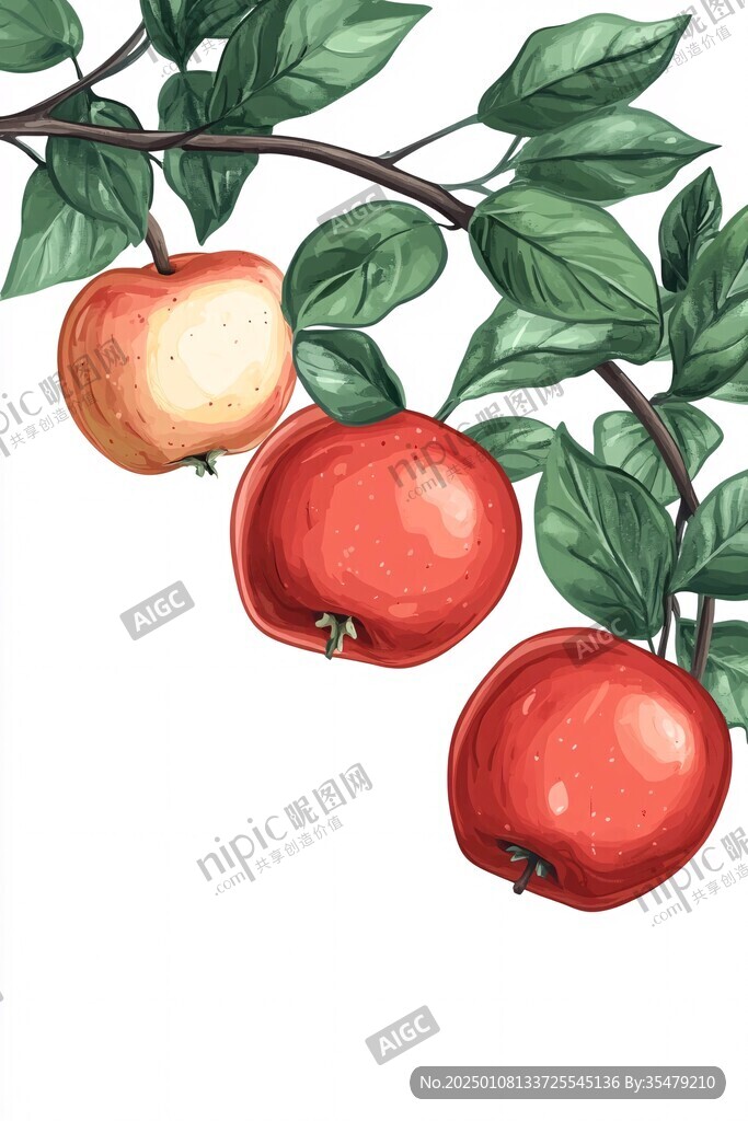 紅蘋果插畫