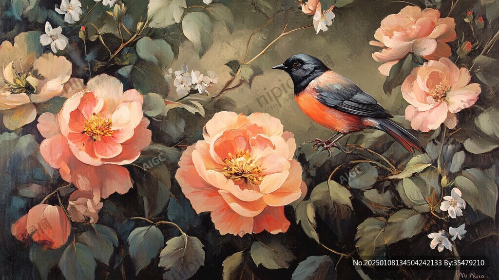 油畫花鳥裝飾畫