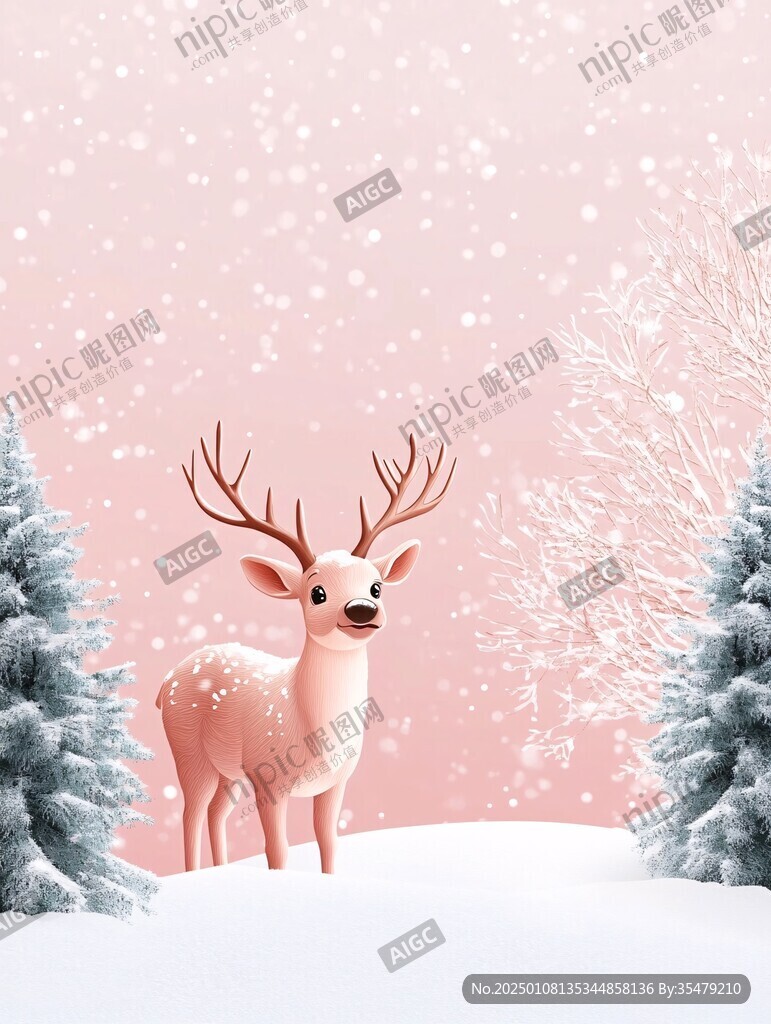 圣誕節(jié)雪景插畫