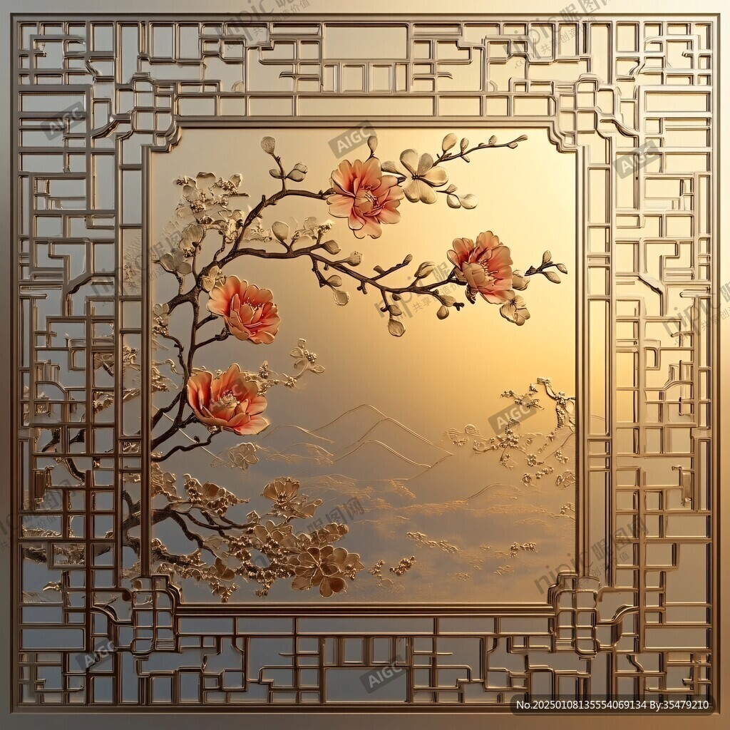 屏風浮雕圖