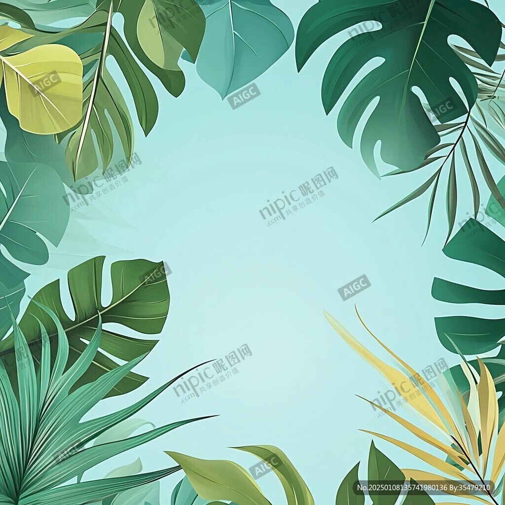 植物背景扁平插畫