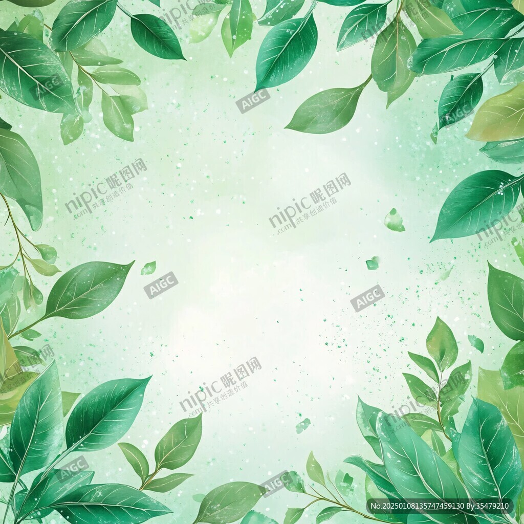 綠葉背景綠葉邊框