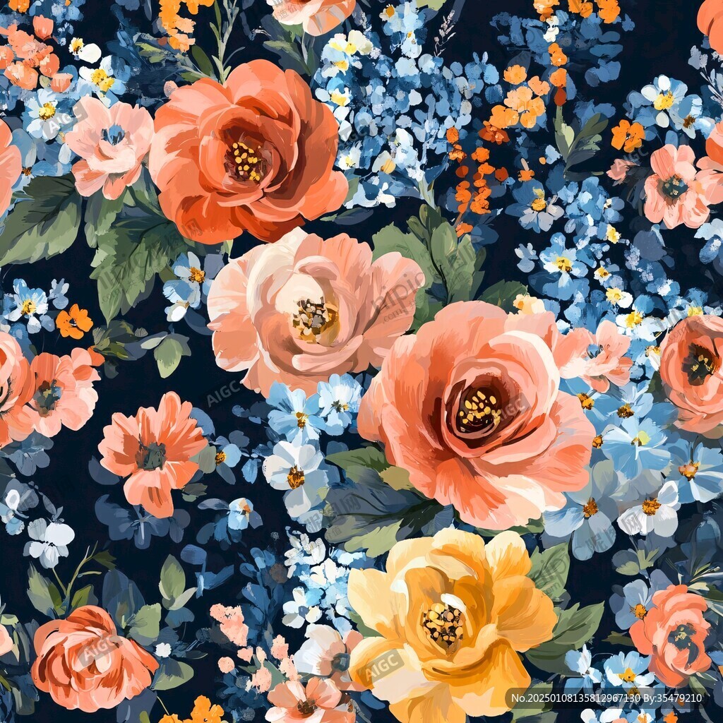 數(shù)碼印花圖案花卉