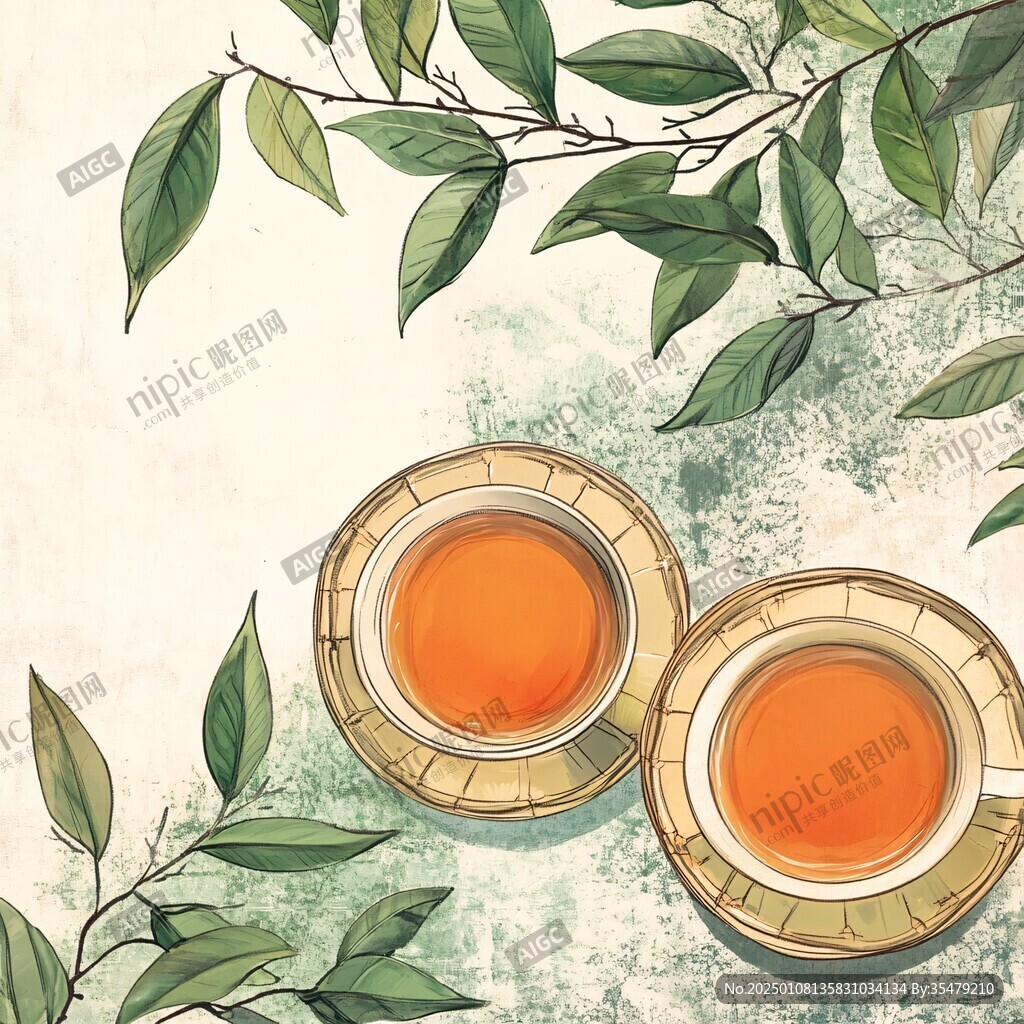 茶葉插畫茶插畫