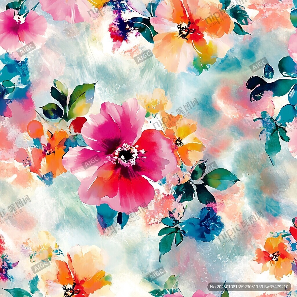 數碼印花圖案花卉