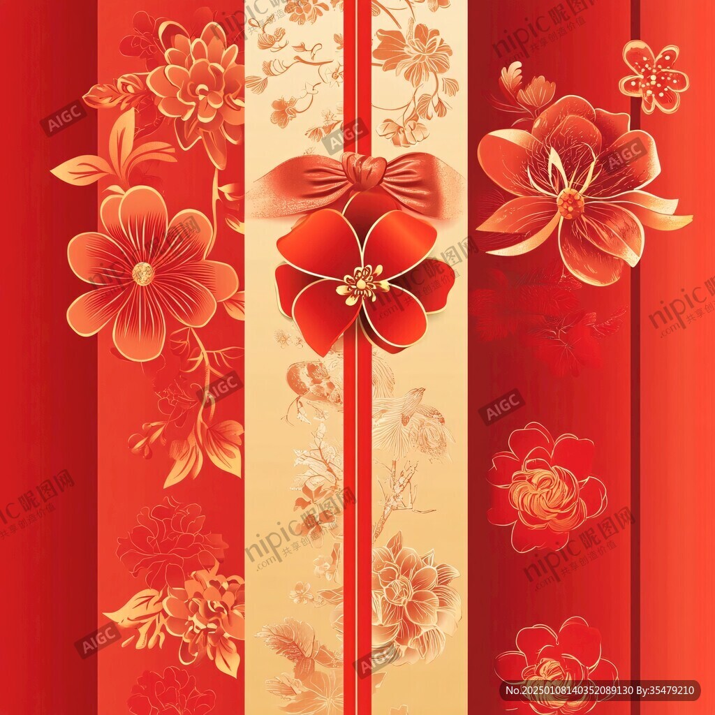 喜慶碎花包裝圖案