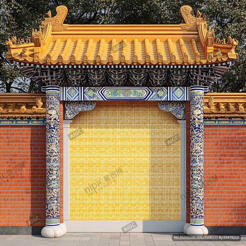 金色琉璃瓦大門
