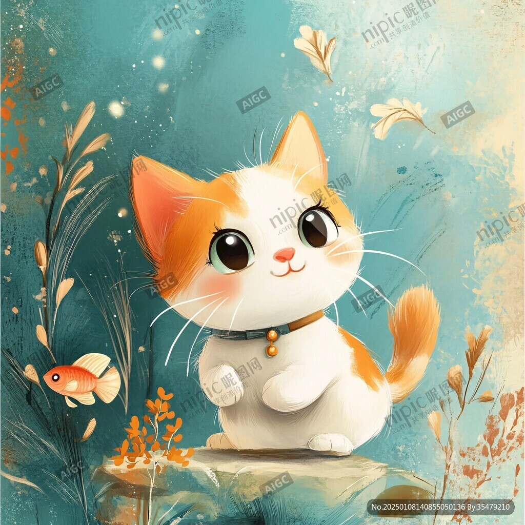 原創(chuàng)卡通小貓插畫