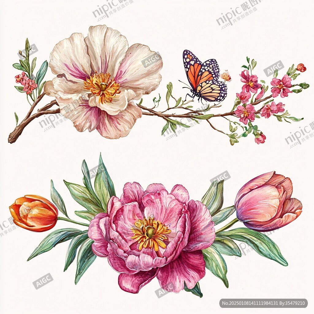 歐美復(fù)古花卉