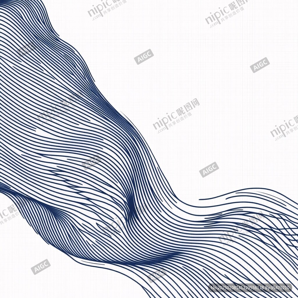 波浪水墨線條裝飾