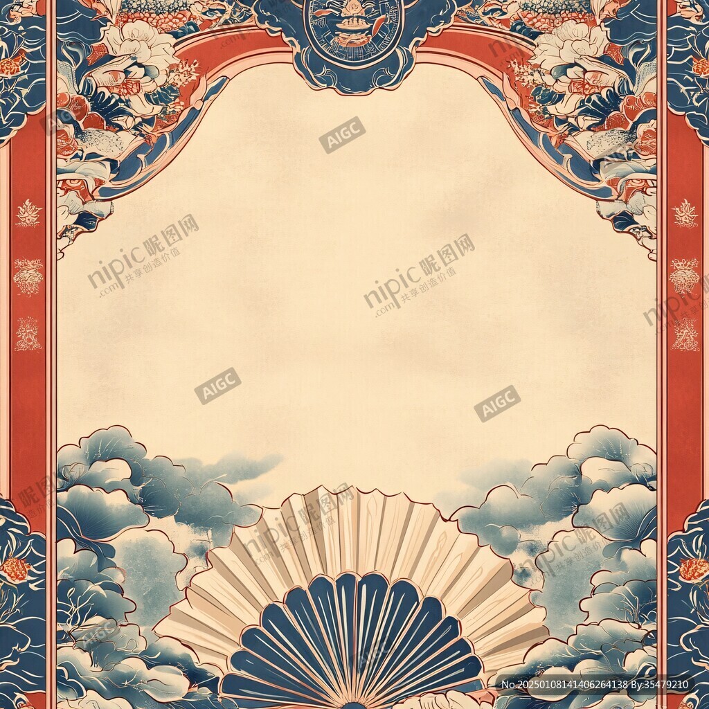 折扇主題背景框