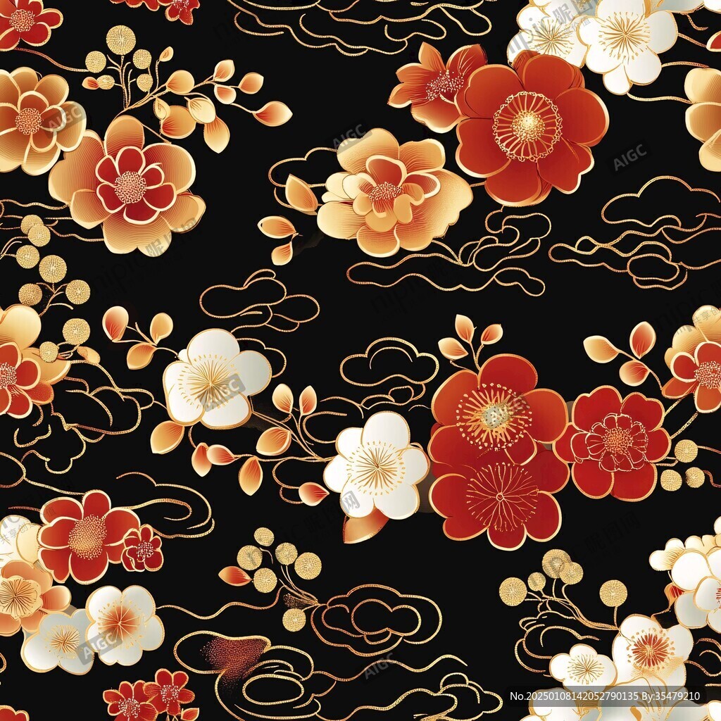 日本花朵圖案
