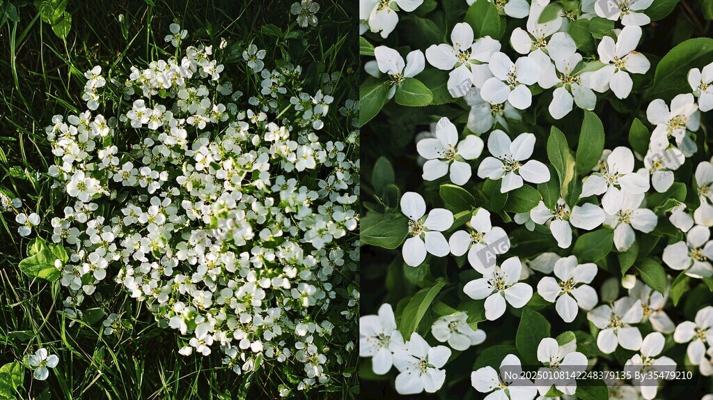 小白花灌木叢