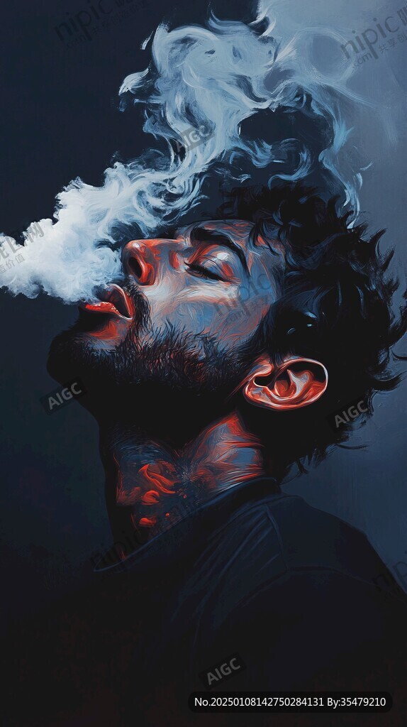潮牌煙霧插畫
