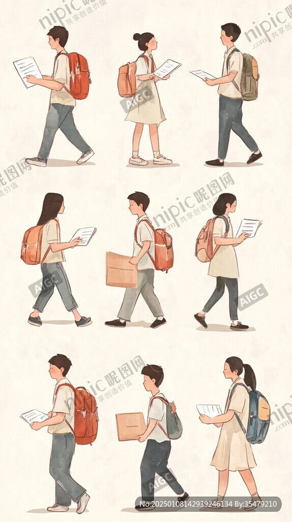學(xué)生人物素材
