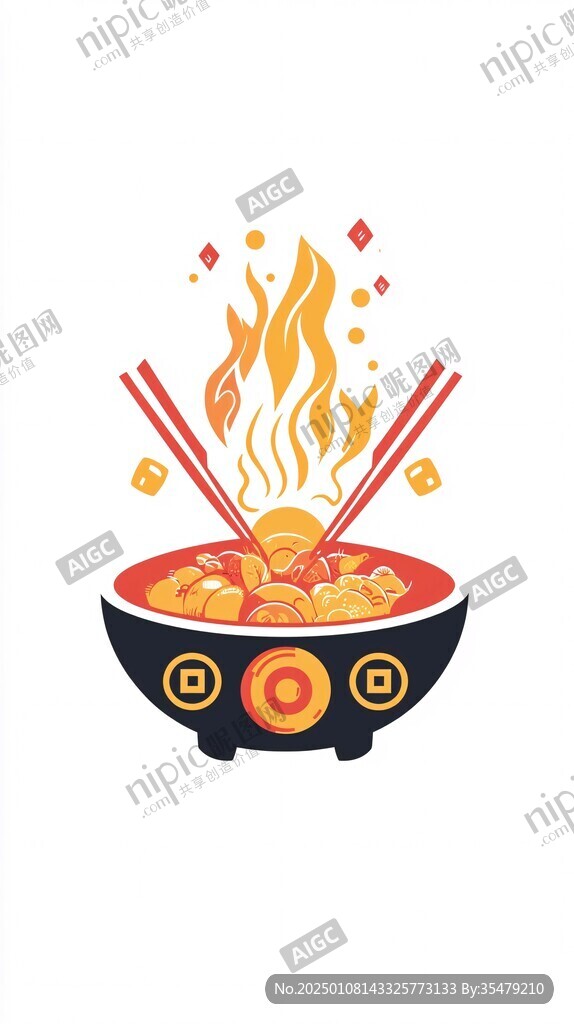 火鍋粉插畫