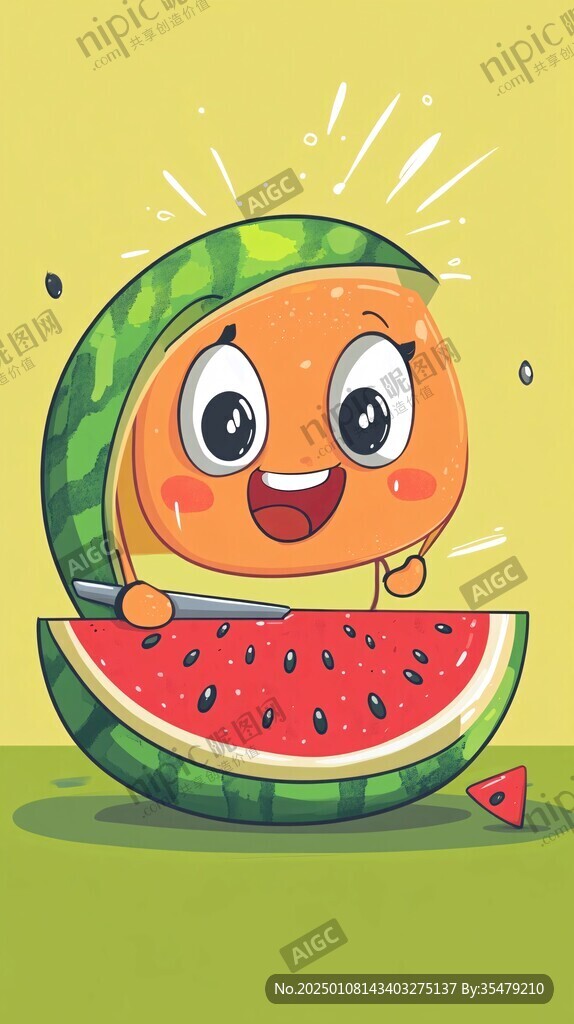西瓜本本插畫