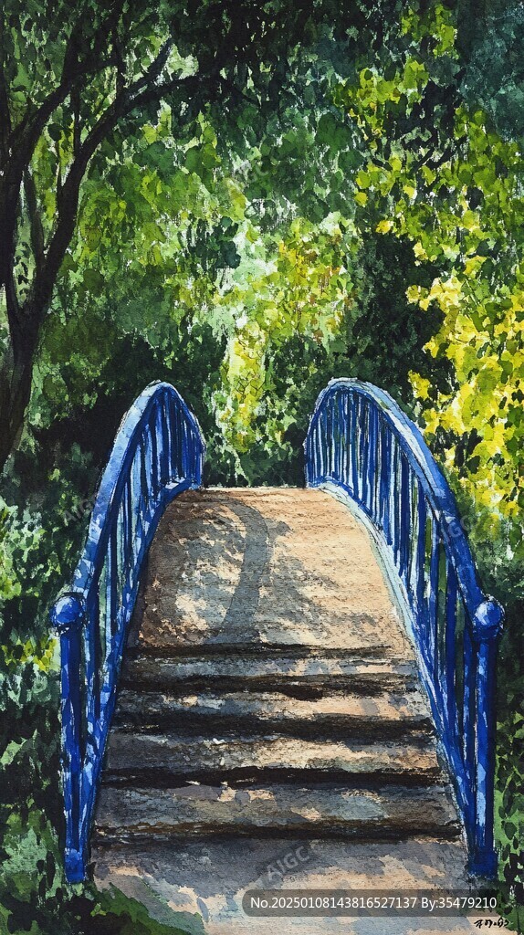 樹蔭下的拱橋