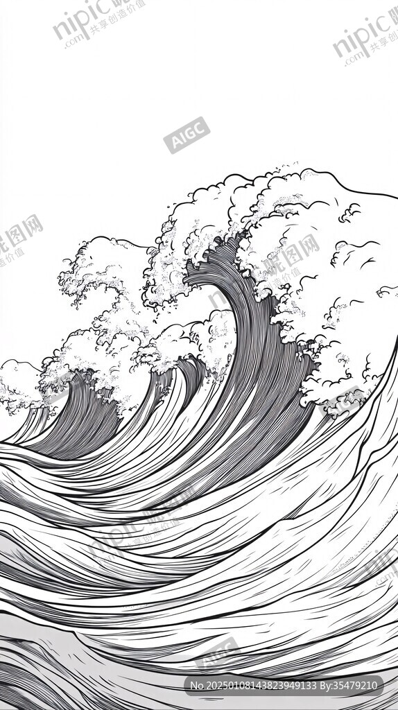 激浪簡筆畫