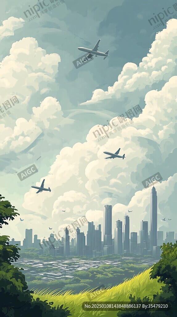 插畫城市風(fēng)光