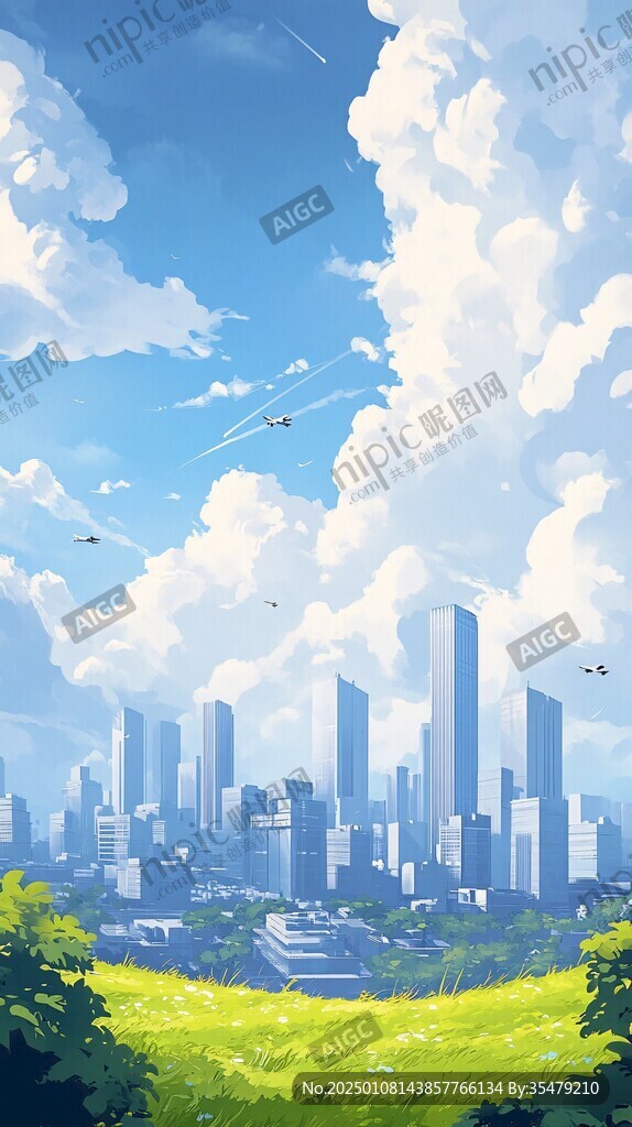 插畫城市風光
