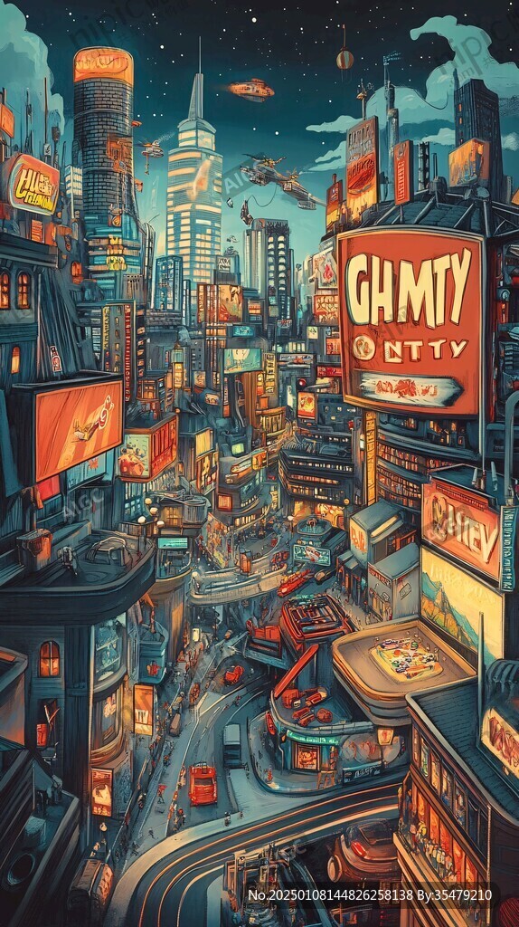 底特律插畫科技旅游