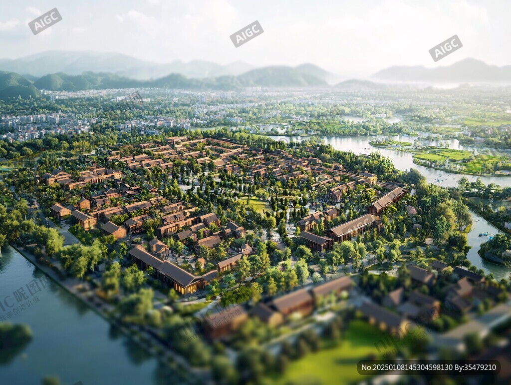 古建園林鳥(niǎo)瞰圖