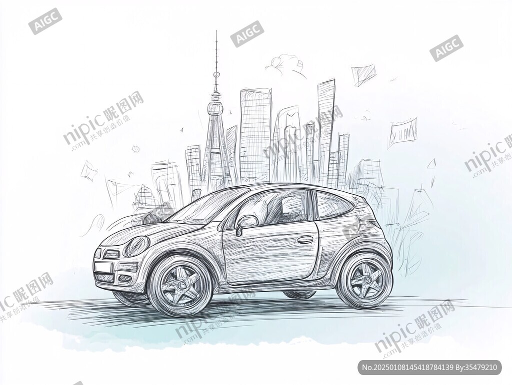 車插畫