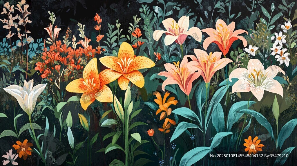 百合包裝插畫(huà)